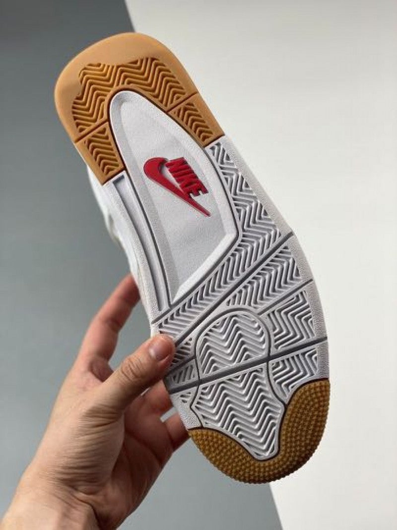 Nikee Air Jordan 4 SB White and Black Semi UA