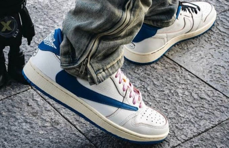 Travis Scott X Nik e Air Jordan 1 Low Fragment Heat Sneakers