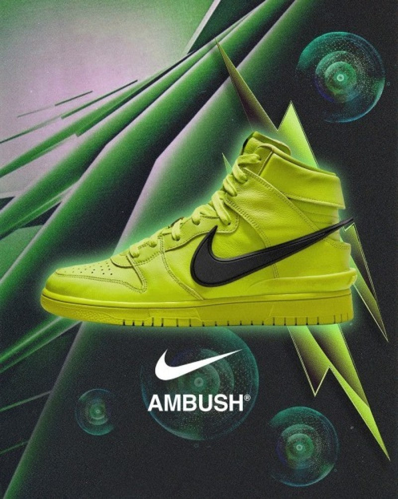 Nik ee Dunk High x Ambush Flash Lime