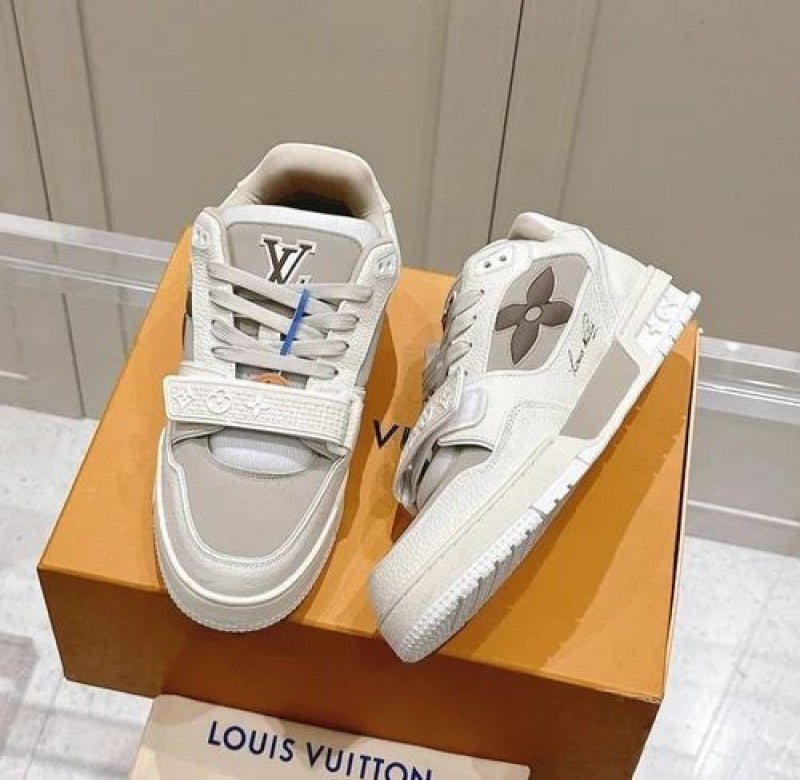 Stripe LV Trainer Monogram Flower Beige