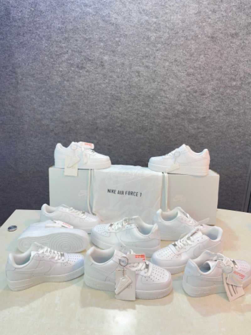 Airforce 1 short pure white leather Semi Ua quality with dust bag with keychain