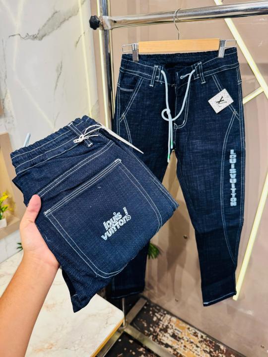 Louis Vuitton Imported Front Back Brand printed Very Premium Cargo jeans