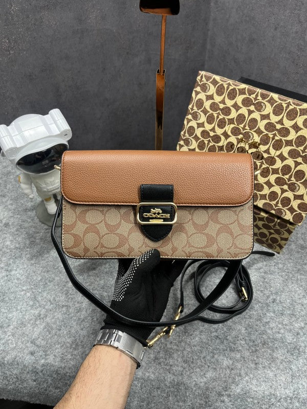 Coach Morgan 27 Shoulder Bag With OG Box & Dust Bag (5710 Apricot Brown