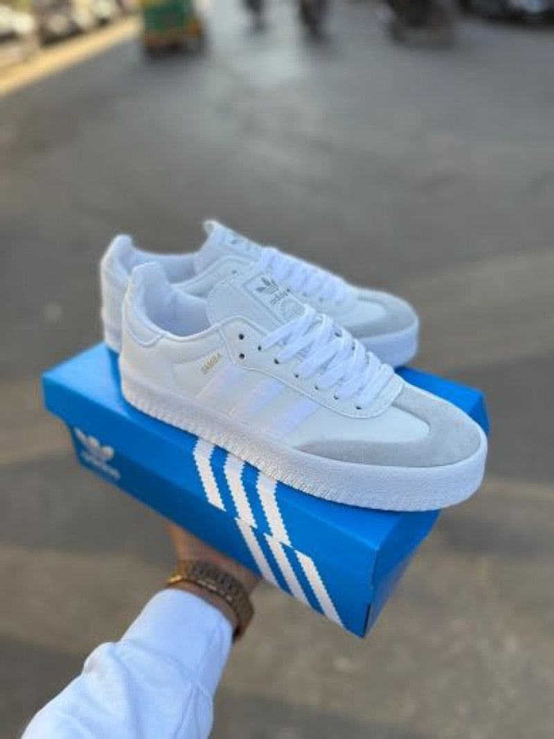 Adidass Samba Triple White Satin Stripe