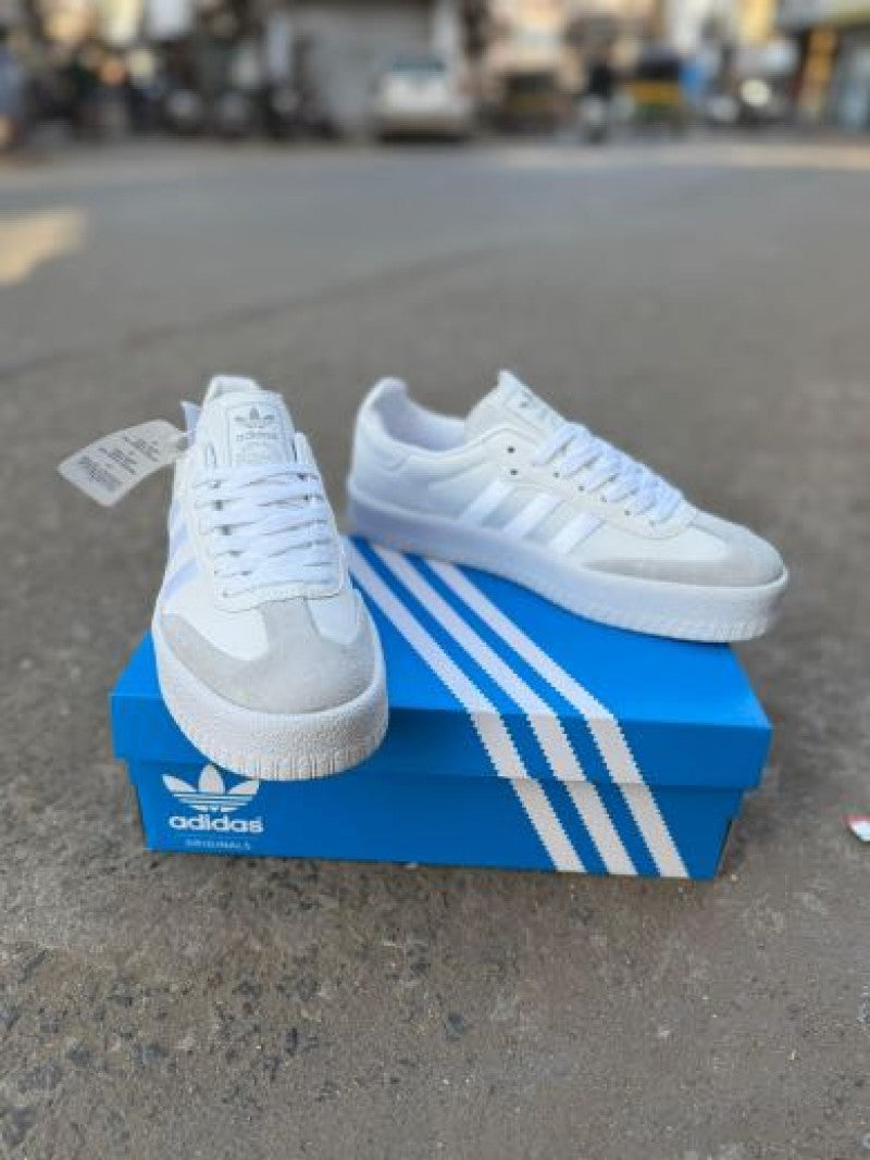 Adidass Samba Triple White Satin Stripe