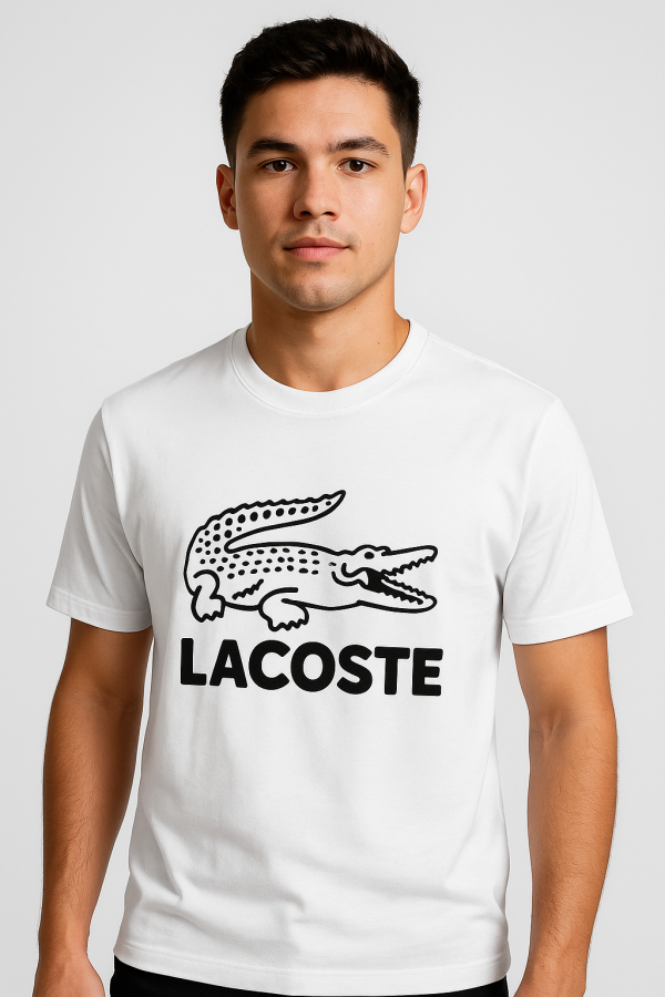 .Lacoste.Imported.Lycra.Fabric.Front.Printed.Round.Neck.TShirt