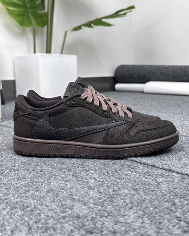 Nik ee Air Jordan 1 Low X Travis Scott Velvet Brown Semi UA