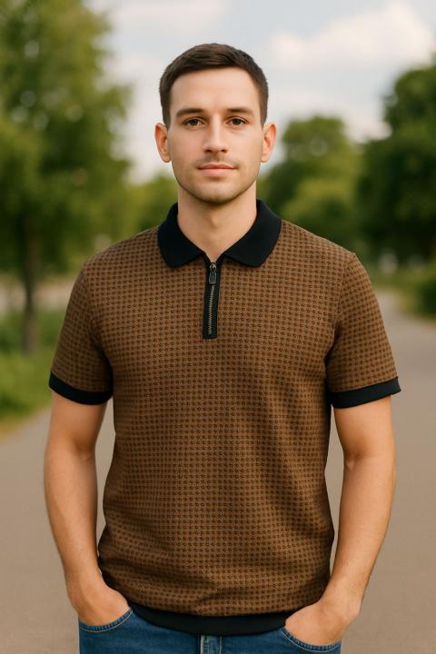 Sale.ZARA.IMPORTED.SOFT.JAQUARD.FABRIC.VERY.PREMIUM.HALF.ZIPPER.POLO.NECK.TSHIRT.