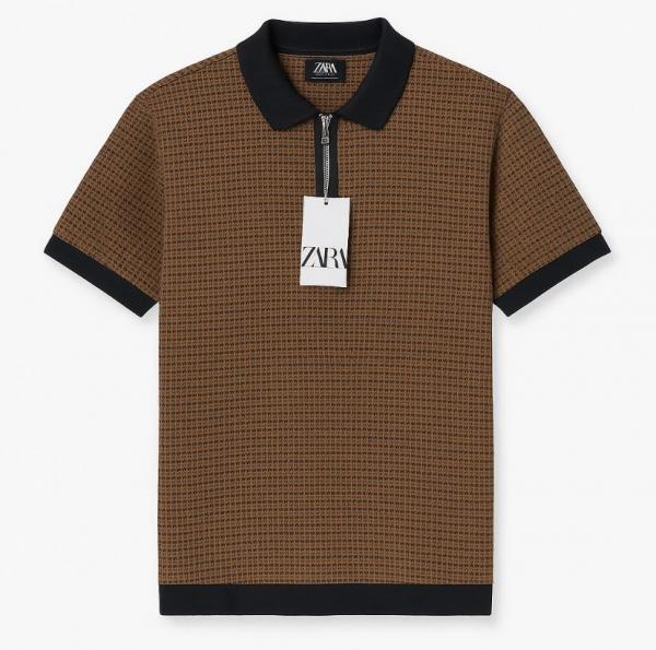 Sale.ZARA.IMPORTED.SOFT.JAQUARD.FABRIC.VERY.PREMIUM.HALF.ZIPPER.POLO.NECK.TSHIRT.