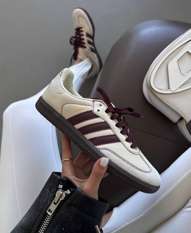 Adidass Samba OG Men s "Wonder White Maroon" #682