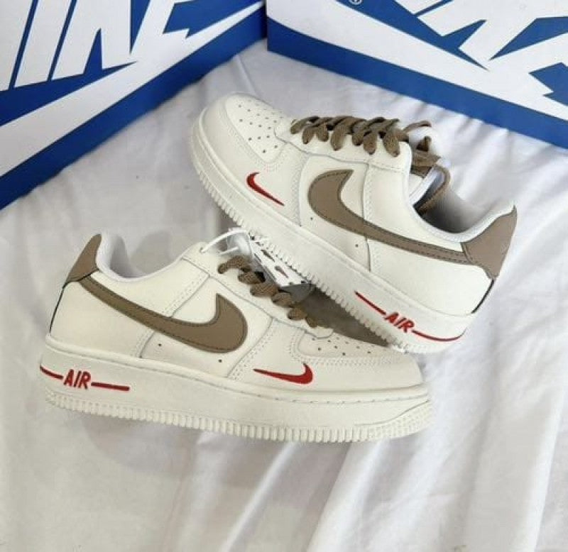 Airforc e 1 Mini red swoosh milk coffee Fix