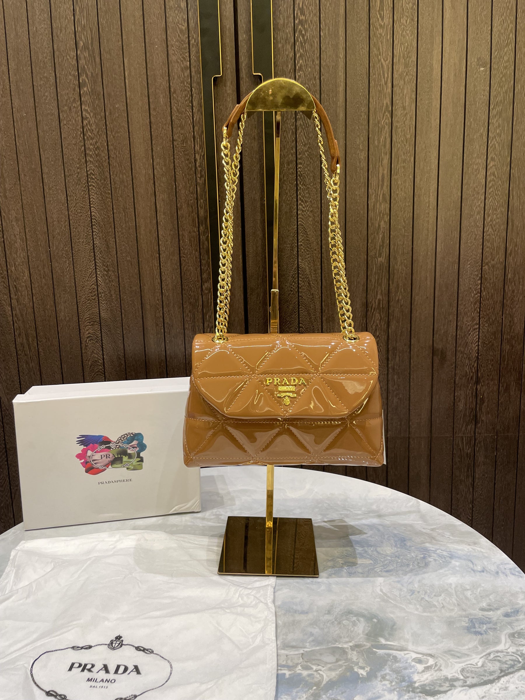 Prad a leather spectrum shoulder bag with box 413
