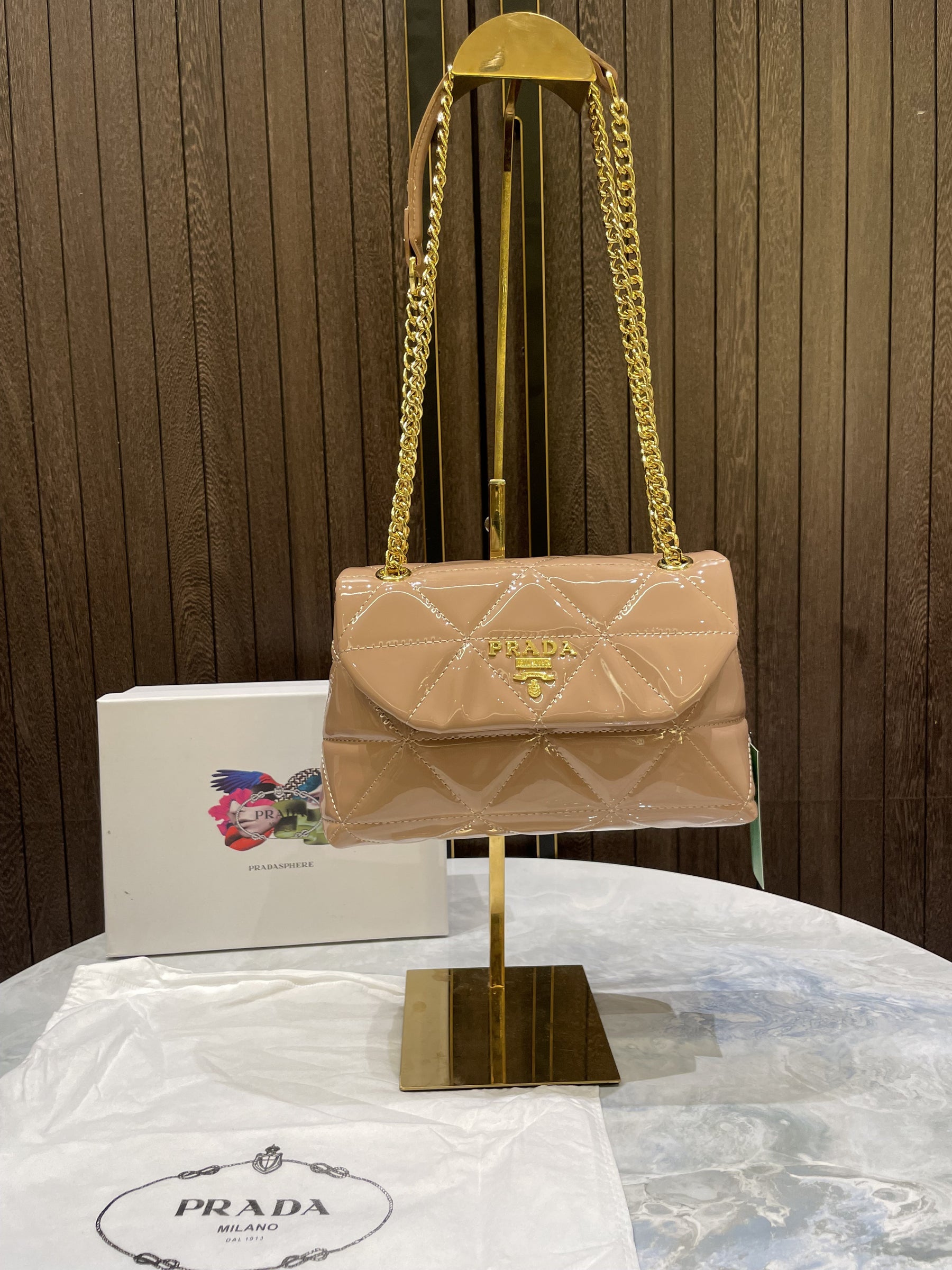 Prad a leather spectrum shoulder bag with box 412