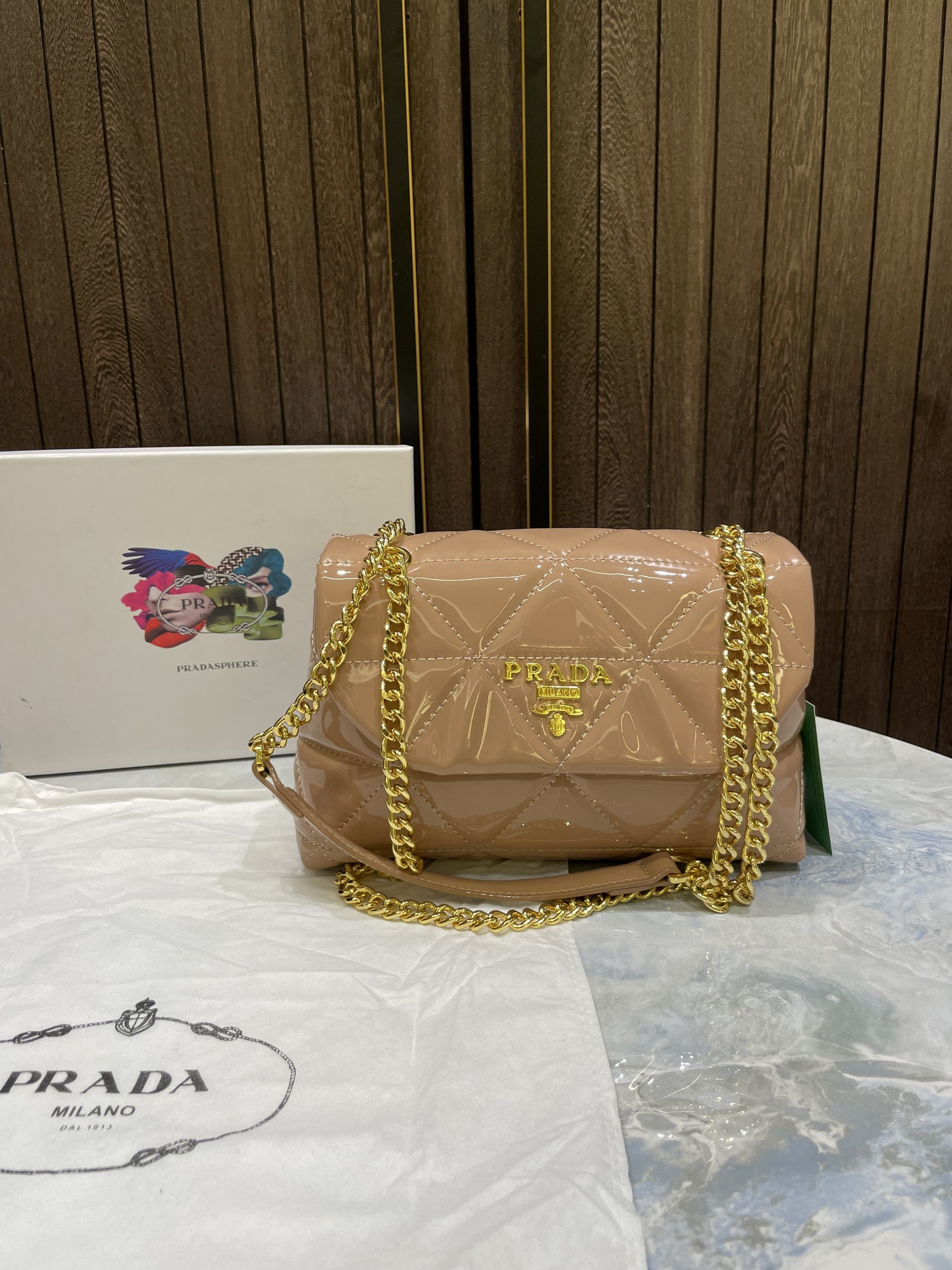 Prad a leather spectrum shoulder bag with box 412