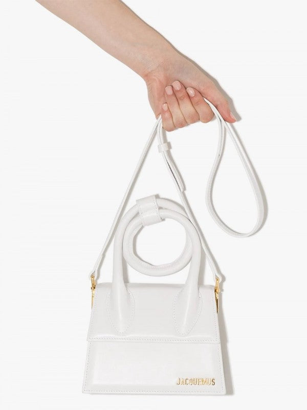 Jacquemus Le Chiquito Noeud Bag With OG Box Dust Bag & Extra Sling Belt (White 665)