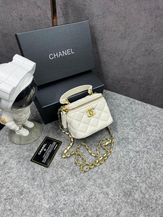 Chanel Mini Lambskin Vanity Bag White With OG Box & Dust Bag 75763 1 White