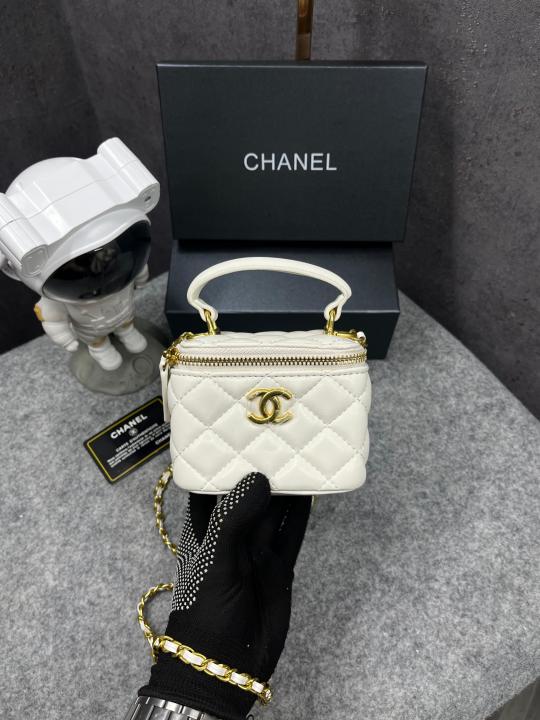 Chanel Mini Lambskin Vanity Bag White With OG Box & Dust Bag 75763 1 White