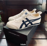 tiger slip on white navy mens fix
