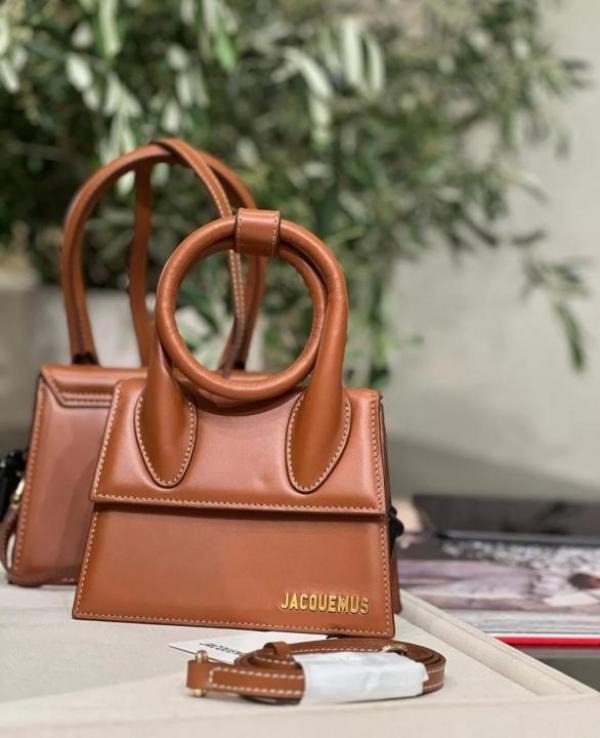 Jacquemus Le Chiquito Noeud Bag With OG Box Dust Bag & Extra Sling Belt (Brown 665)