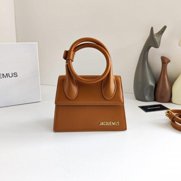 Jacquemus Le Chiquito Noeud Bag With OG Box Dust Bag & Extra Sling Belt (Brown 665)