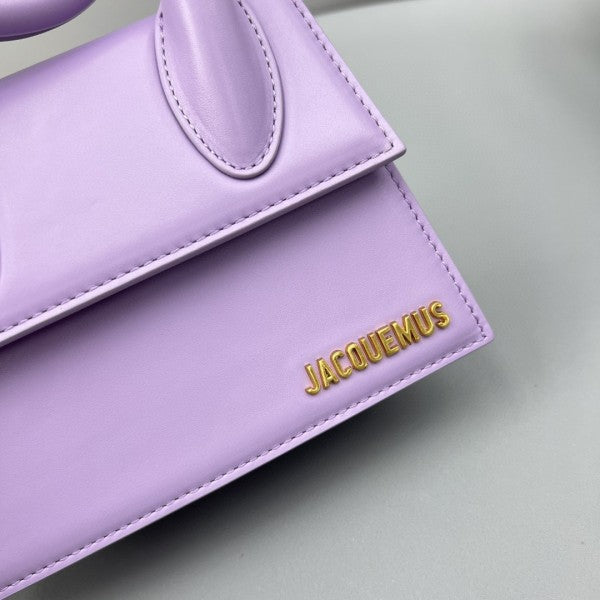 Jacquemus Le Chiquito Noeud Bag With OG Box Dust Bag & Extra Sling Belt (Purple 665)