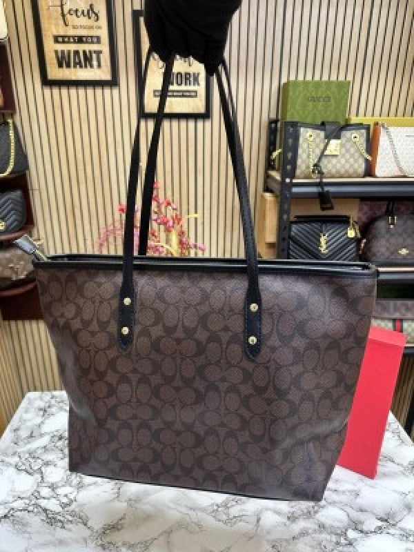 COAC H TOTE SLING WITH ORIGINAL BOX AND DUST BAG (coffee)