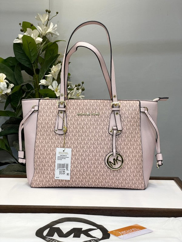 Michael  Kors  Voyager  Leather  Satchel  Shoulder  Bag  With  Dust  Bag  (19028  Pink)