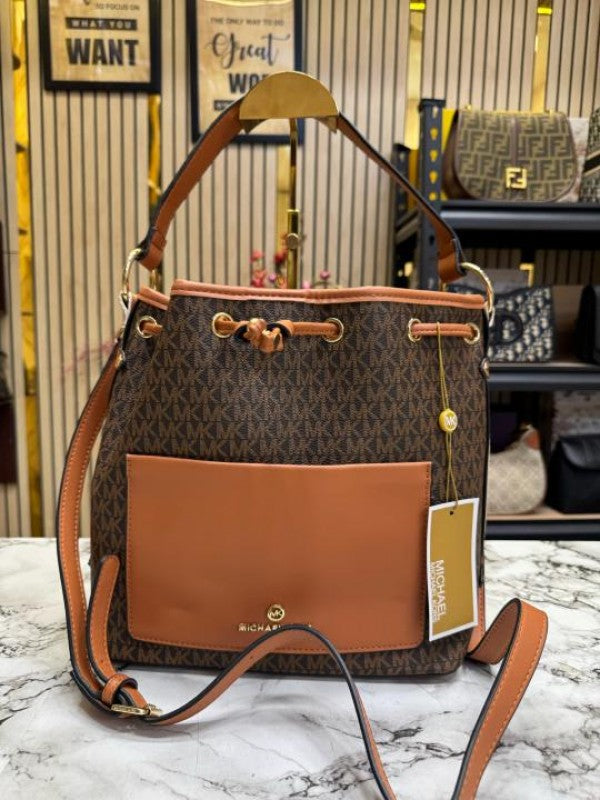 Michael Kors Maeve Medium Bucket Bag With Dust Bag (Brown)