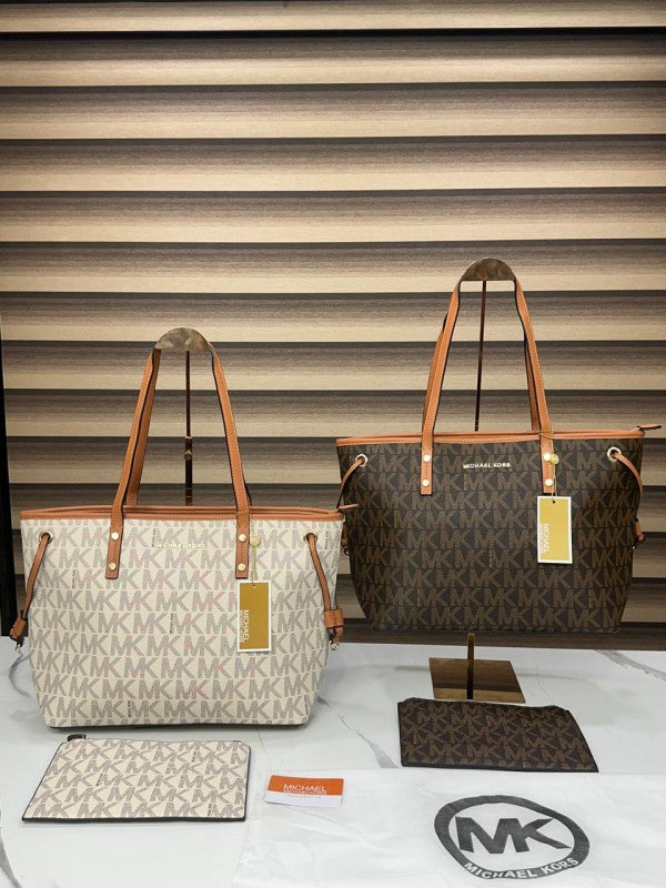 Michael Kors MK Voyager Tote Bag With Side Pocket & Dust Bag (Coffee Brown 2003)