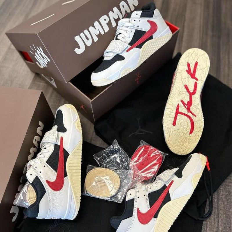 Nikee Air Jordan 1 x Travis Scott JumpMan Jack University Red Semi UA EXTRA LACES N BAG