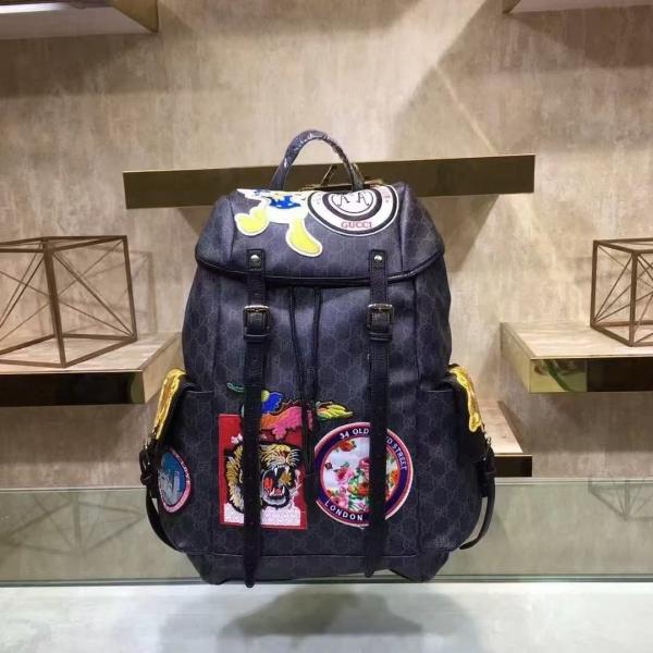 Gucci  GG  Supreme  Donald  Duck  Premium  Quality  Backpack  With  Dust  Bag  G460029  Black