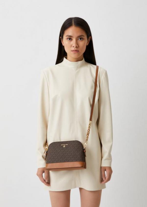 Michael kors dome crossbody bag with og box(23032 coffe brown)