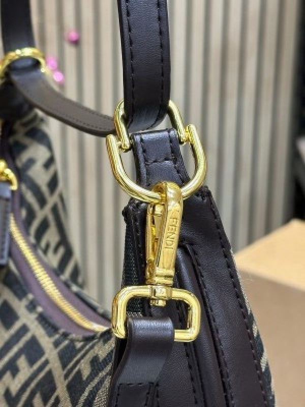 Fendi Fendigraphy Hobo Ff Jacquard Bag With Og Box And Dustbag (Brown)
