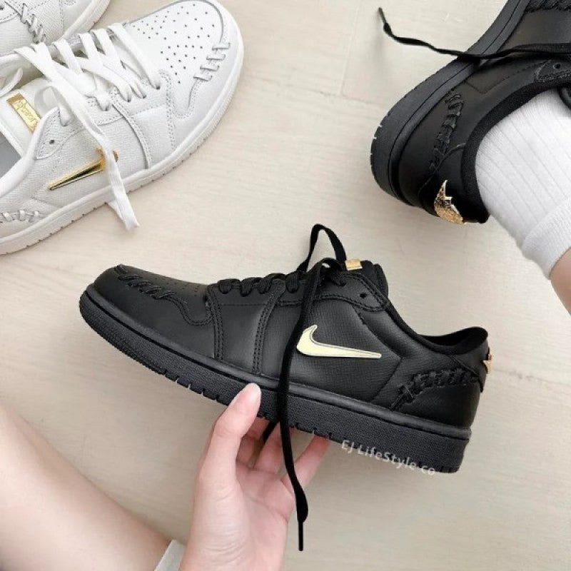 Nikee Air Jordan Retro 1 "Make Black Metallic Gold" #135