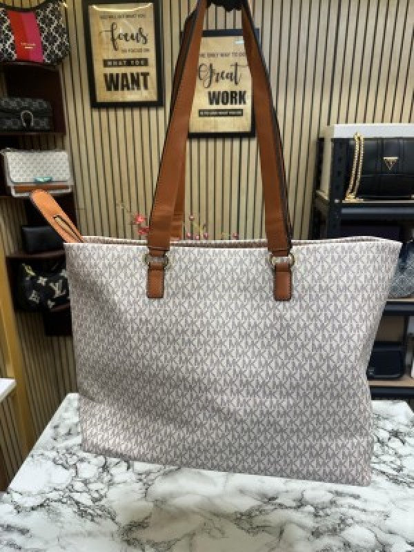 Michael Kors Slater Large Tote Shoulder Bag Signature (Biege)