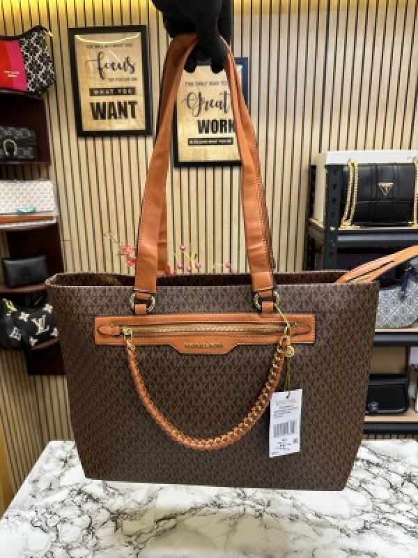 Michael Kors Slater Large Tote Shoulder Bag Signature (Coffee Brown)