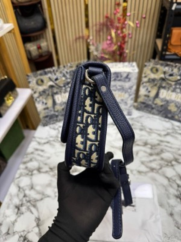 DIO R MINI GALLOP BAG WITH STRAP WITH OG BOX AND DUST BAG INCLUDING CARRY BAG PREMIUM QUALITY (BLUE)