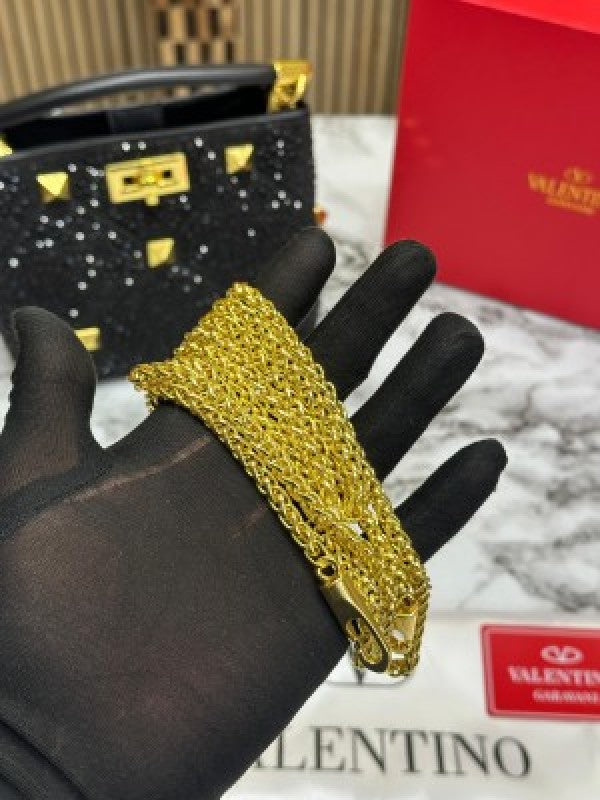 VALENTIN O RHINESTONE LAVIE HANDBAG WITH BOX CARD DUST BAG (BLACK)