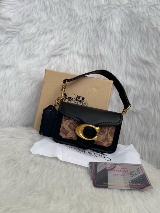 Coach Tabby 12 Black Monogram Mini With Original Box (6806 Black Canvas)