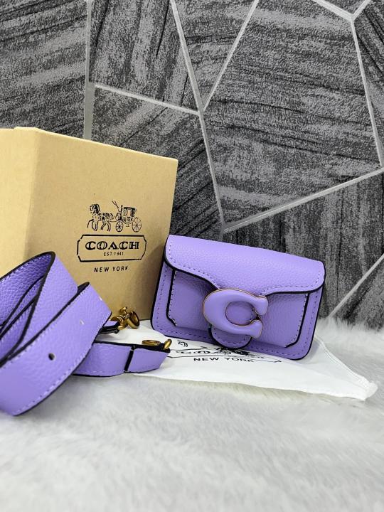 Coach Tabby 12 Purple Monogram Mini With Original Box (6806 Purple)