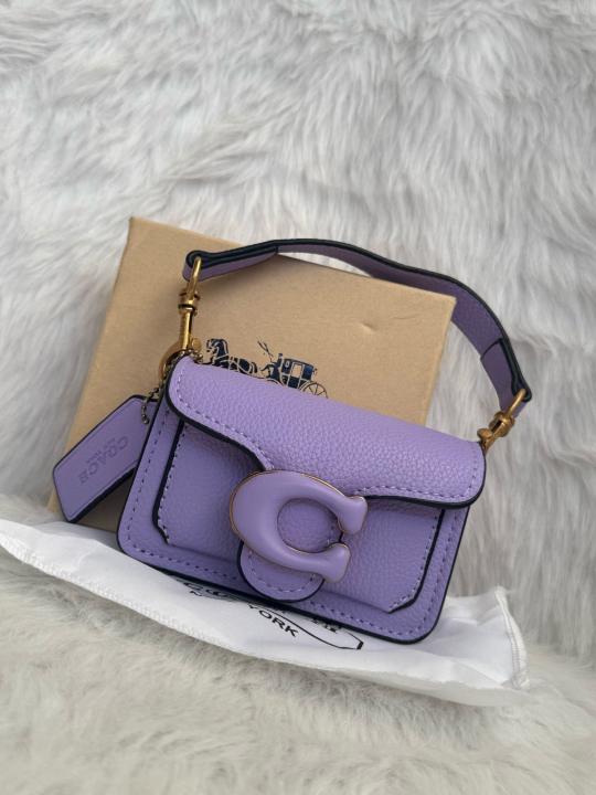 Coach Tabby 12 Purple Monogram Mini With Original Box (6806 Purple)