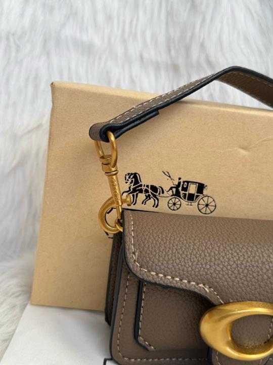 Coach Tabby 12 Brown Monogram Mini With Original Box (6806 Black Brown)