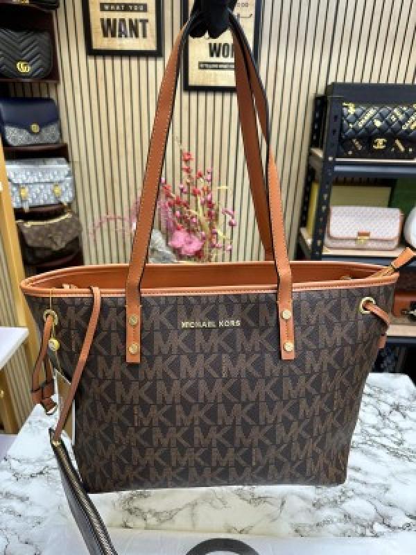 MICHAEL KORS JET SET TRAVEL BIG MK TOTE BAG WITH WALLET AND DUST BAG (BROWN) 2003