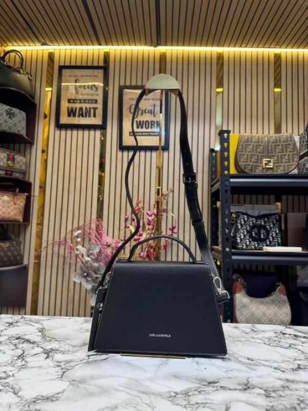 Karl Lagerfeld Mirum Top Handle Bag With Dust Bag (Black)