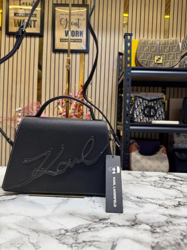 Karl Lagerfeld Mirum Top Handle Bag With Dust Bag (Black)