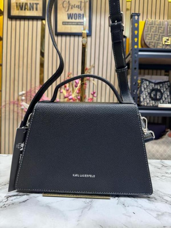 Karl Lagerfeld Mirum Top Handle Bag With Dust Bag (Black)