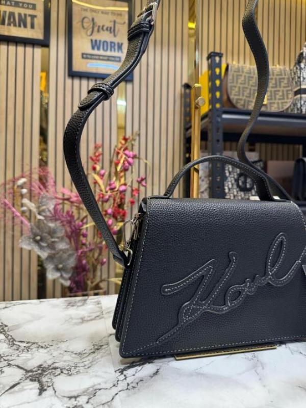 Karl Lagerfeld Mirum Top Handle Bag With Dust Bag (Black)