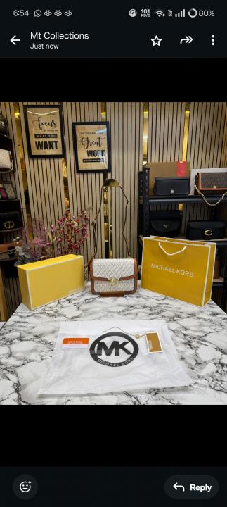 Michael Kors Bag Shoulder Bag Leida MD Flap Chain (Beige)