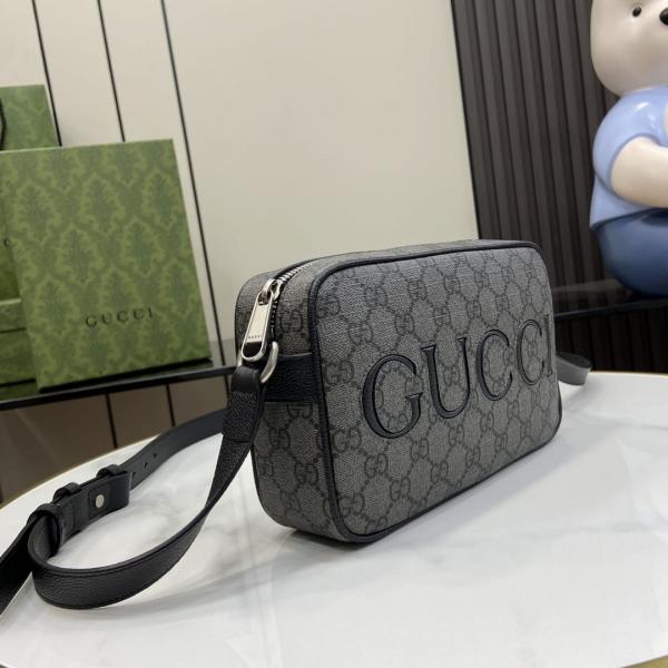 Gucci Unisex Shoulder Bag with Logo Grey Messenger With OG Box & Dust Bag 768391