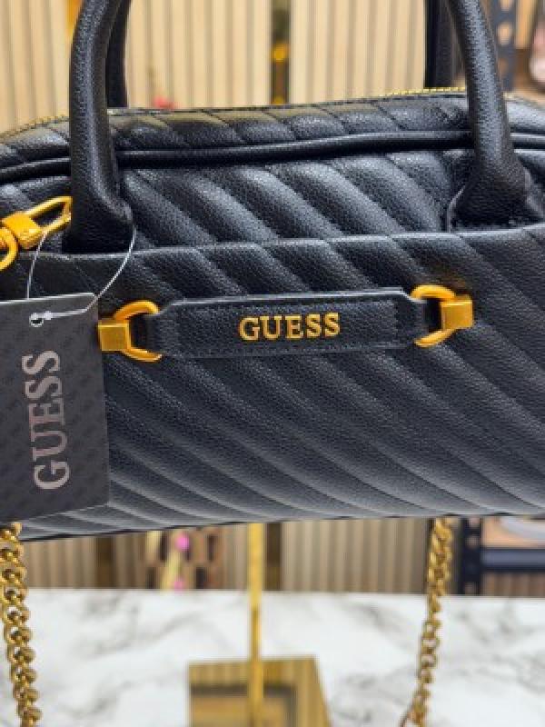 Guess Sela Box Satchel Premium Quality With Dust Bag (Black)